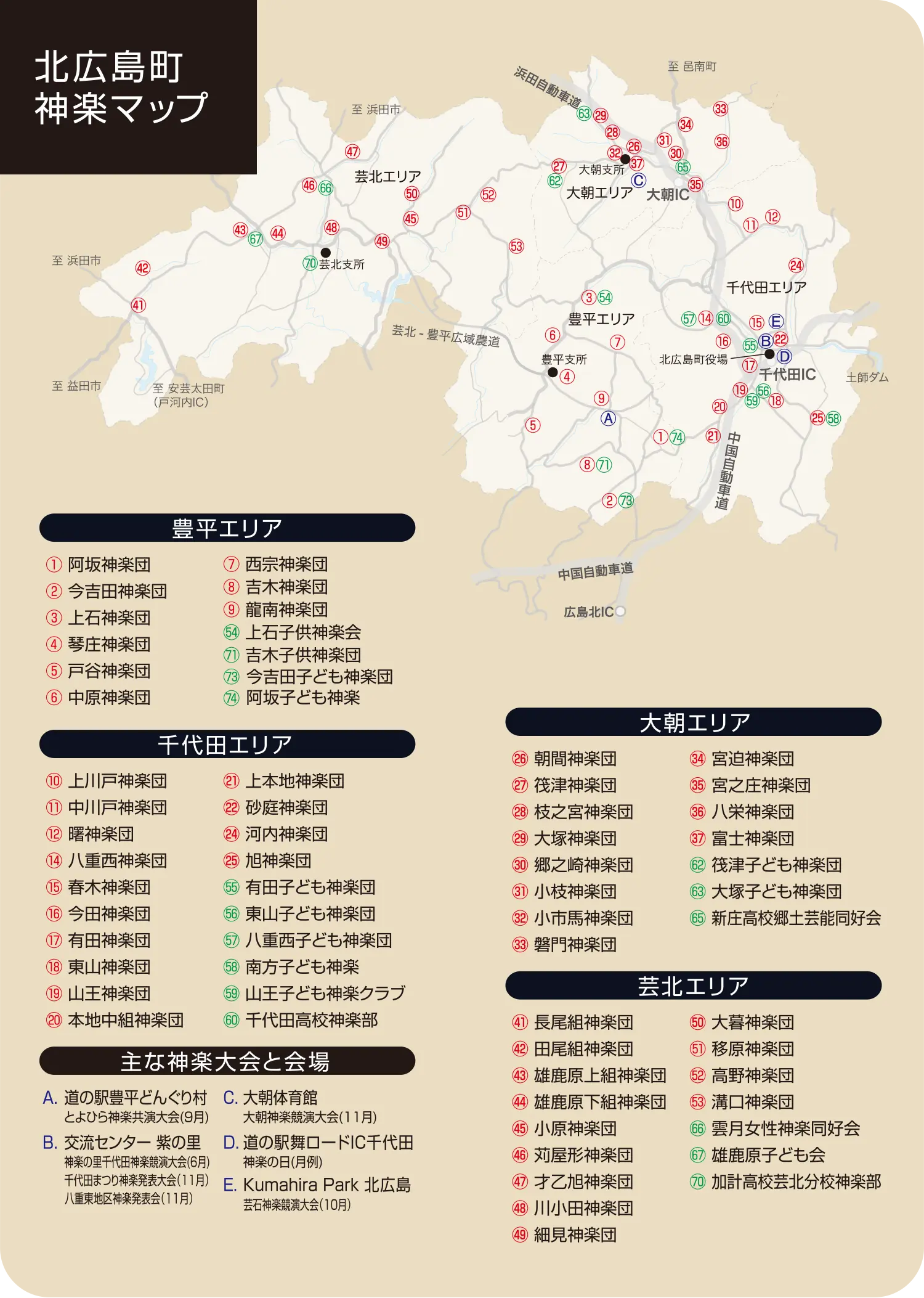 北広島町神楽マップ